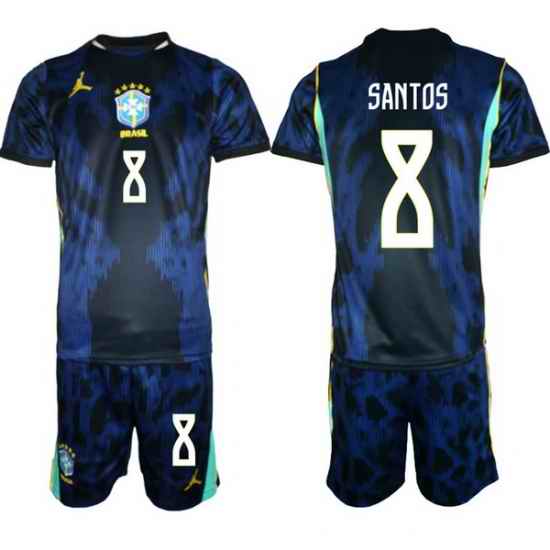 Youth Brazil 2026 FIFA World Cup Blue Away Soccer Jersey SANTOS #8